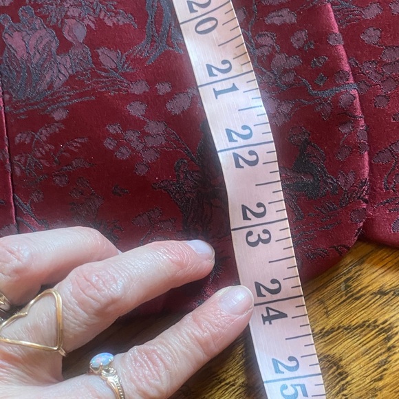 Kay Unger Red Floral Brocade vintage Blazer with Black Fur Collar - Picture 8 of 11